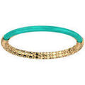 Bracelets sur Grenoble : Bracelets Les Georgettes Jonc Duo r&eacute;sine turquoise et dor&eacute; Jaune