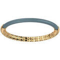 Bracelets sur Grenoble : Bracelets Les Georgettes Jonc Duo r&eacute;sine bleu et dor&eacute; Jaune