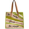 Cabas Lancel Paris 1876 Sac Lancel Tote L Summer Mania en coton vert