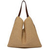 Sac Bandouliere Orciani Sac Zanzibar Large en tissu et cuir couleur biscuit
