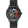 Montre Pierre Lannier Montre Homme PADDOCK Orange Acier milanais Noir
