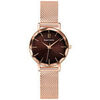 Montre Pierre Lannier Montre Femme MULTIPLES Chocolat Acier milanais Dor&eacute;-rose Marron