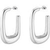 Boucles oreilles Lotus Cr&eacute;oles Style Urban Woman acier rectangulaire Blanc