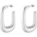 Boucles oreilles Lotus Cr&eacute;oles Style Urban Woman acier rectangulaire Blanc Grenoble