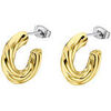 Boucles oreilles Lotus Cr&eacute;oles Style Urban Woman acier fil torsad&eacute; dor&eacute;es Jaune