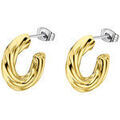 Boucles d'oreille sur Grenoble : Boucles oreilles Lotus Cr&eacute;oles Style Urban Woman acier fil torsad&eacute; dor&eacute;es Jaune