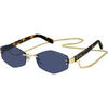 Lunettes de soleil Marc Jacobs MARC 496/S AIR Lunettes de soleil, Or/Bleu, 57 mm Dor&eacute;