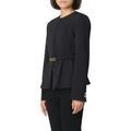 Vestes sur Grenoble : Veste Pinko Blazer ceintur&eacute; en cr&ecirc;pe technique stretch Noir