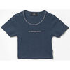 T-shirt enfant Le Temps des Cerises Crop top yukongi bleu marine