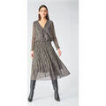 Robes sur Grenoble : Robe Le Temps des Cerises Robe longue bereni &agrave; motif animalier Noir