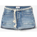 Short Le Temps des Cerises Short madrague en jeans bleu