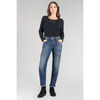Jeans Le Temps des Cerises Jeans 400/17 mom bambino taille haute 7/8&egrave;me destroy bleu Bleu