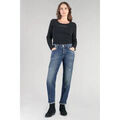 Pantalons sur Grenoble : Jeans Le Temps des Cerises Jeans 400/17 mom bambino taille haute 7/8&egrave;me destroy bleu Bleu