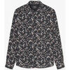 Chemise Le Temps des Cerises Chemise gebas noire &agrave; motif feuilles Noir