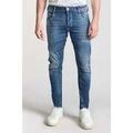 Jeans Le Temps des Cerises Jeans 900/03 tapered arqu&eacute; locarn destroy bleu Bleu