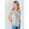 Chemise Le Temps des Cerises Chemise dahlia noir et blanche &agrave; motif Blanc