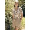 Short Le Temps des Cerises Short houx beige sable en gaze de coton