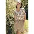 Short Le Temps des Cerises Short houx beige sable en gaze de coton Grenoble