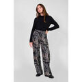 Pantalons sur Grenoble : Pantalon Le Temps des Cerises Pantalon bulbiza noir &agrave; motif cachemire Noir