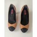 Chaussures &agrave; talons femme sur Grenoble : Chaussures escarpins Spring Escarpins bicolores cuir Spring