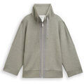 Sweat-shirt Tom Tailor Sweat zipp&eacute; SCUBA Cloudy Green Gris
