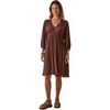 Robe courte Daxon by - Robe ample avec macram&eacute; Marron