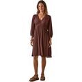 Robes sur Grenoble : Robe courte Daxon by - Robe ample avec macram&eacute; Marron