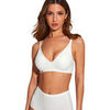 Triangles / Sans armatures Selmark Soutien-gorge triangle pr&eacute;form&eacute; plongeant coques amovibles Blanc