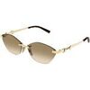 Lunettes de soleil Gucci GG2050S Lunettes de soleil, Or/Marron, 59 mm Dor&eacute;