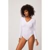 Maillots de corps Ysabel Mora Body thermique blanc &agrave; manches longues Blanc