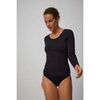 Maillots de corps Ysabel Mora T-shirt basique noir &agrave; manches longues Noir