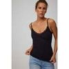 Maillots de corps Ysabel Mora T-shirt lingerie fines bretelles en coton noir Noir