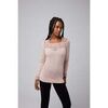Maillots de corps Ysabel Mora T-shirt thermique en dentelle &agrave; manches longues couleur chair Beige