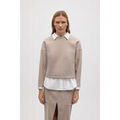 Sweat-shirt Ysabel Mora Pull structur&eacute; &agrave; col rond marron chaud Marron