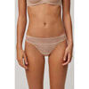 Slips Ysabel Mora Mini-culotte en dentelle nude Beige