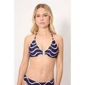 Maillots de bain sur Grenoble : Maillots de bain Ysabel Mora Haut de bikini triangle &agrave; imprim&eacute; vagues marines, bonnet B Marine
