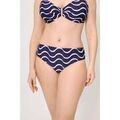 Maillots de bain Ysabel Mora Culotte de bikini gainante mi-longue &agrave; imprim&eacute; vagues marines Marine