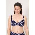 Maillots de bain sur Grenoble : Maillots de bain Ysabel Mora Haut de bikini amincissant &agrave; imprim&eacute; vagues marines, bonnet F Marine