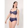 Maillots de bain Ysabel Mora Bas de bikini taille haute &agrave; imprim&eacute; vagues marines Marine