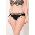 Maillots de bain sur Grenoble : Maillots de bain Ysabel Mora Culotte de bikini gainante imprim&eacute;e de paillettes noires Noir