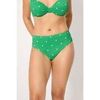 Maillots de bain Ysabel Mora Culotte de bikini gainante taille haute en piqu&eacute; vert &agrave; pois. Vert