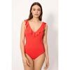 Maillots de bain Ysabel Mora Maillot de bain &agrave; volants en micropiqu&eacute; corail, bonnet B Multicolore