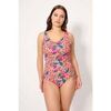 Maillots de bain Ysabel Mora Maillot de bain gainant en piqu&eacute; imprim&eacute; tropical, bonnet C Multicolore