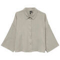 Chemises sur Grenoble : Chemise Vero Moda CHEMISIER MC VMNATALI - SILVER LINING - XS