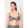 Maillots de bain Ysabel Mora Haut de bikini amincissant &agrave; imprim&eacute; feuilles, bonnets D et E Multicolore