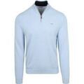 Sweat-shirt Mcgregor Pull Demi-Zip Coton-Cachemire Bleu Poudr&eacute; Bleu Grenoble