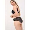 Slips Ysabel Mora Culotte midi en dentelle noire Noir