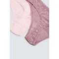 Culottes & autres bas
sur Grenoble : Slips Ysabel Mora Lot de 2 strings imprim&eacute;s dans les tons roses Rose