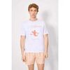 T-shirt Ysabel Mora T-shirt blanc &agrave; manches courtes avec imprim&eacute; homard Blanc
