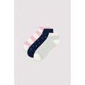 Chaussettes sur Grenoble : Chaussettes Ysabel Mora Lot de 3 chaussettes imprim&eacute;es courtes Multicolore